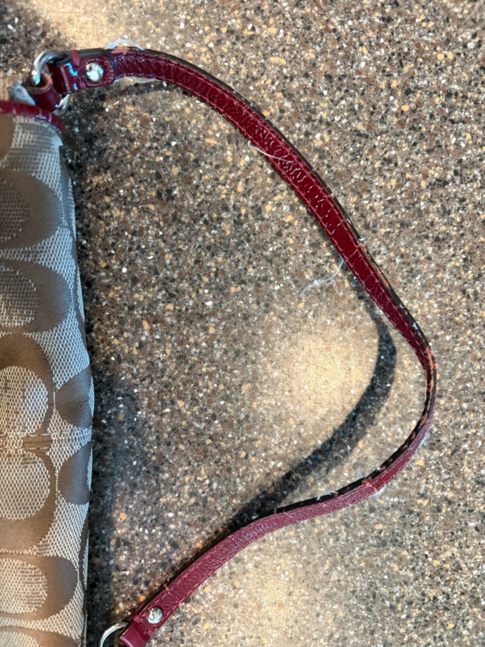 Coach Signature Jacquard w/ Burgundy Leather Trim Large Clutch/Wallet - Picture 5 of 5